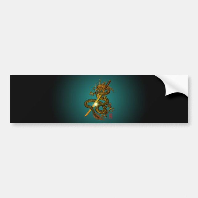 Dragon Katana 4 Bumper Sticker (Front)