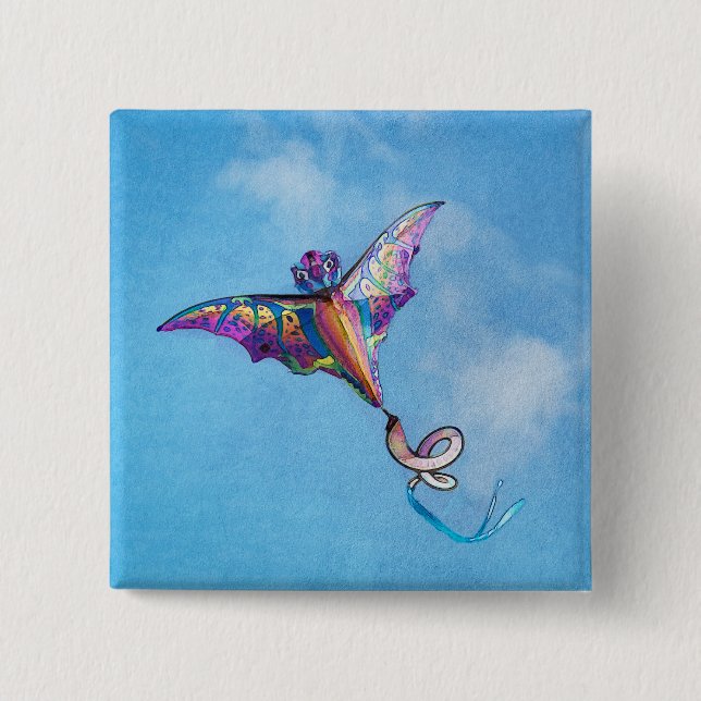 Dragon Kite Digital Art 15 Cm Square Badge (Front)