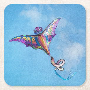 Dragon Kite Square Paper Coaster