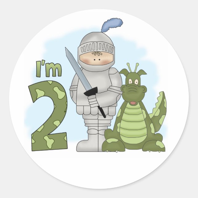 Dragon Knight 2nd Birthday Classic Round Sticker (Front)