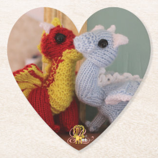 Dragon Knitted Heart Coaster