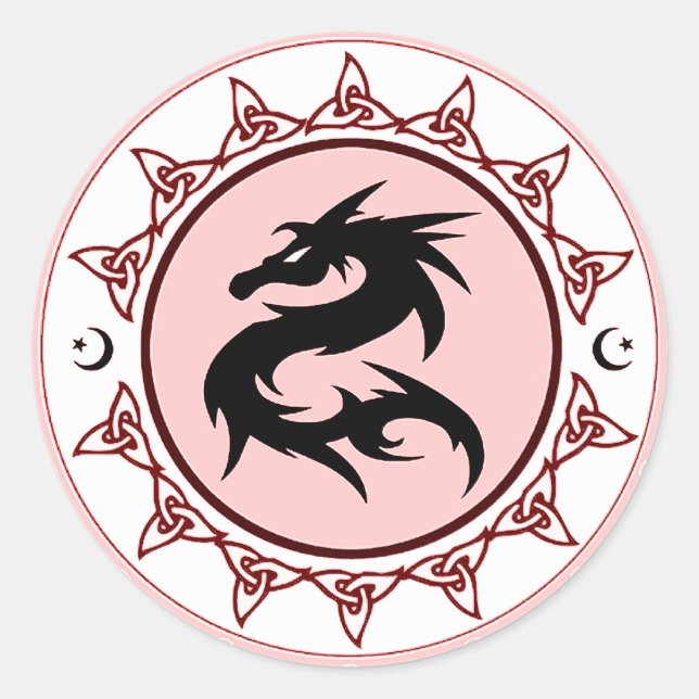 Dragon Knot 3 Classic Round Sticker (Front)