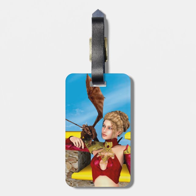 Dragon Lady Luggage Tag (Back Vertical)