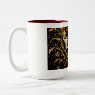 Dragon Lady – Persian Fantasy Woman with Dragon Ha Two-Tone Coffee Mug