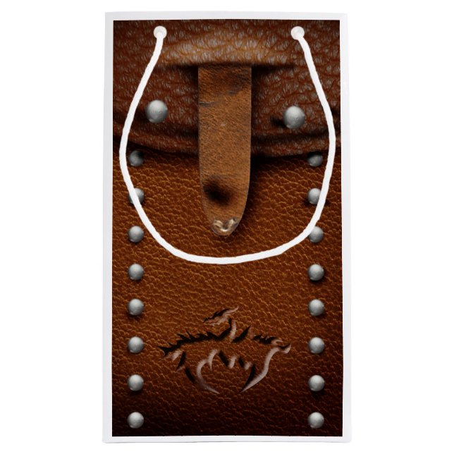 Dragon leather pouch gift bag (Back)