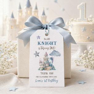 Dragon Little Knight Fairytale Boy 1st Birthday Gift Tags