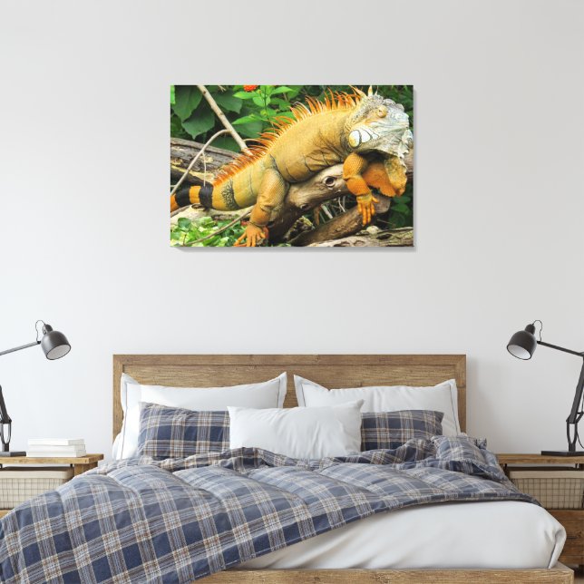 Dragon lizard canvas print (Insitu(Bedroom))