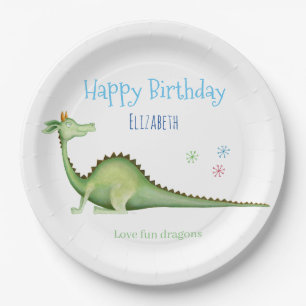 Dragon Looking Back Paper Plate