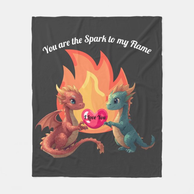 Dragon Love Fleece Blanket (Front)