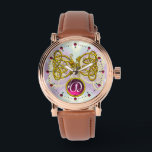 DRAGON LOVE/ GOLD CELTIC KNOTS GEMSTONE MONOGRAM WATCH<br><div class="desc">Elegant and unique design , gold Celtic dragons in light waves.  Very accurated 3D modelling and fractal art and rendering  by Bulgan Lumini (c).Part from series Hyper Talismans.</div>