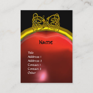 DRAGON LOVE RUBY MONOGRAM red black yellow pink Business Card