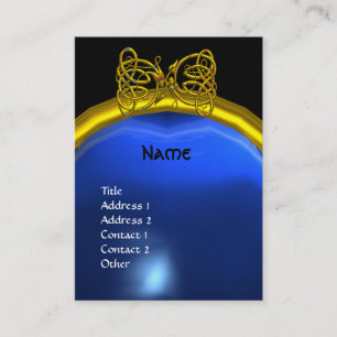 DRAGON LOVE SAPPHIRE  MONOGRAM blue yellow black Business Card