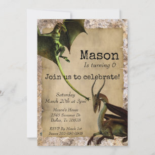 Dragon Magical Child Birthday Fantasy Invitation