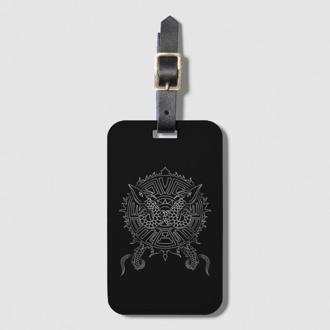 Dragon Mandala Tattoo Design Luggage Tag (Front Vertical)