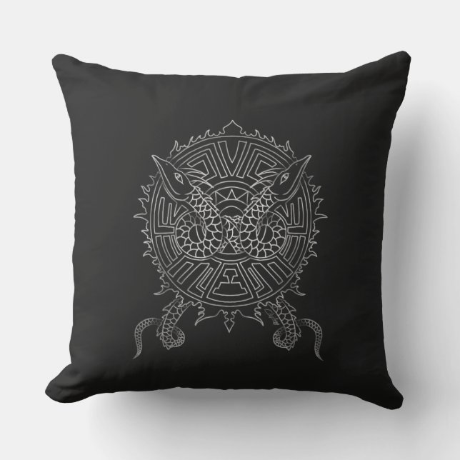 Dragon Mandala Tattoo Design Outdoor Cushion (Front)