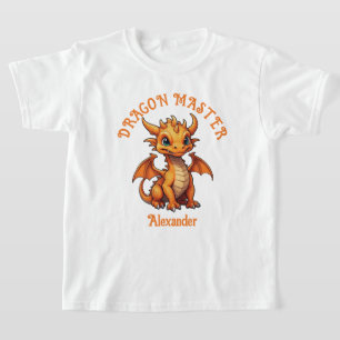 Dragon Master Cute Orange Dragon Personalise T-Shirt