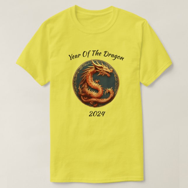Dragon Medallion Chinese New Year T-Shirt (Design Front)