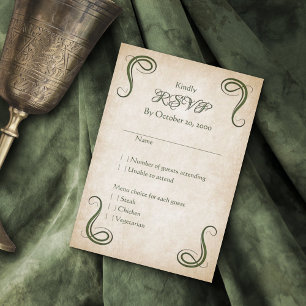 Dragon Mediaeval Fantasy Wedding RSVP Card