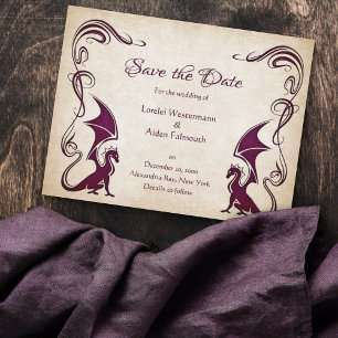 Dragon Mediaeval Fantasy Wedding Save The Date