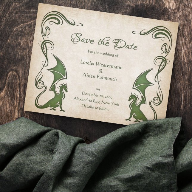Dragon Mediaeval Fantasy Wedding Save The Date (Creator Uploaded)
