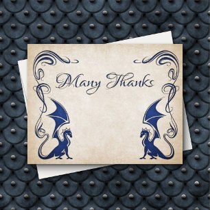 Dragon Mediaeval Fantasy Wedding Thank You Card