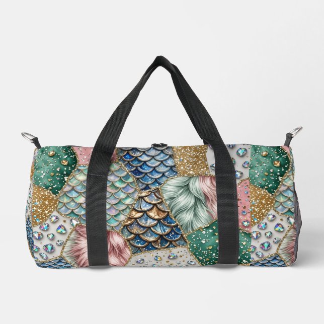 Dragon Mermaid | Fairytale Whimsical Duffle Bag (Front)