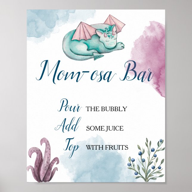 Dragon Mom-osa Bar Mimosa Bar Display Sign (Front)