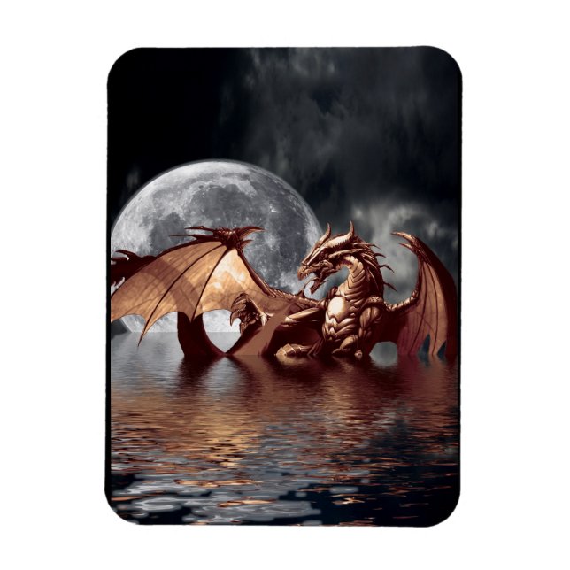 Dragon & Moon Fantasy Art  Magnet (Vertical)