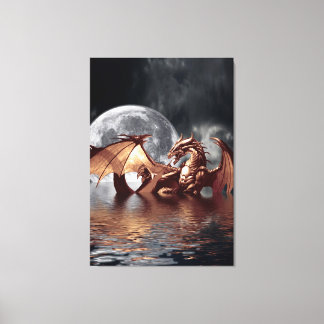 Dragon & Moon Fantasy Art Print