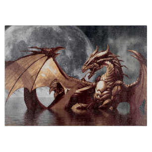 Dragon & Moon Fantasy Design Cutting Board