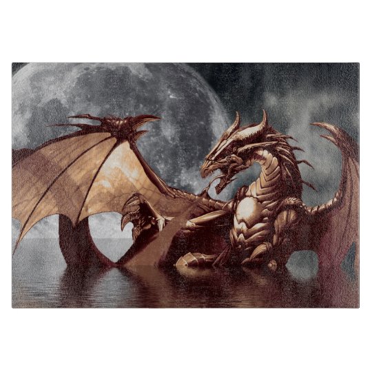 Dragon & Moon Fantasy Design Cutting Board
