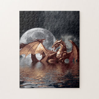 Dragon & Moon Fantasy Mythical Art Puzzle