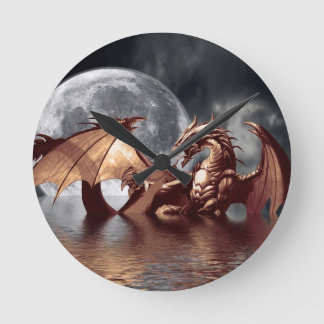Dragon & Moon Fantasy Wall Clock