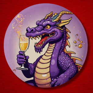 Dragon New Year Chinese Lunar zodiac sign 2024 6 Cm Round Badge