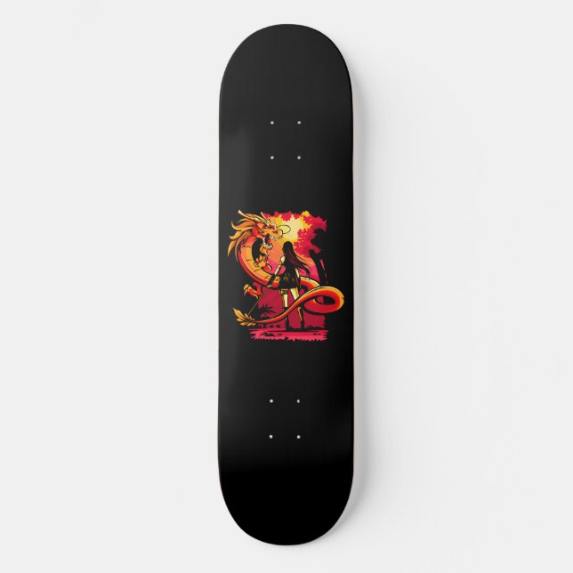 Dragon Ninja Girl Skateboard Deck (Front)
