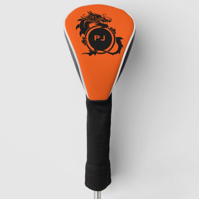 Dragon Novelty Golfer Initial Gift Golf Head Cover (Front)