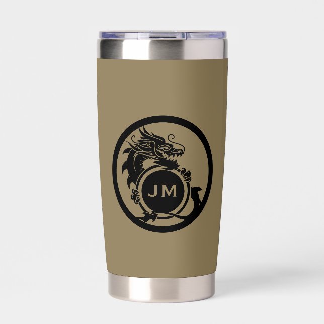 Dragon Novelty Golfer Initial Gift Insulated Tumbler (Front)