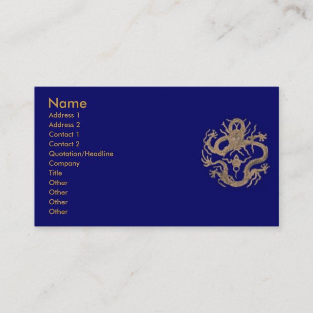 Dragon Of Beijing Business Card (Front)