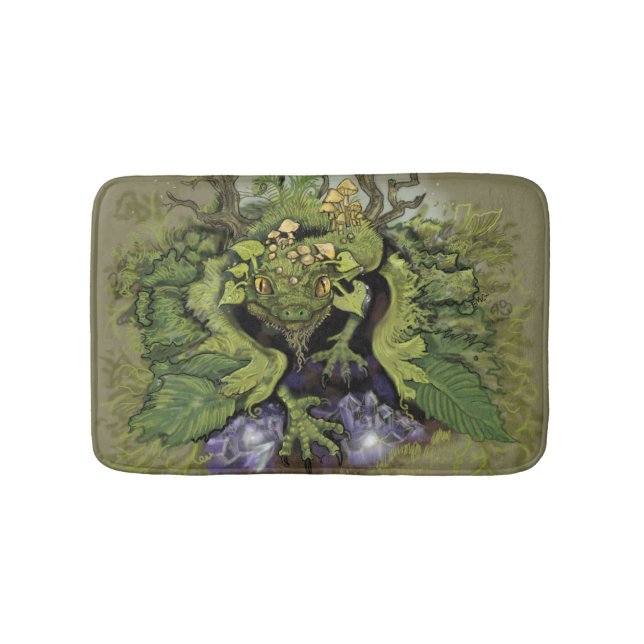 Dragon of Deep Forest Magic Bath Mat (Front)