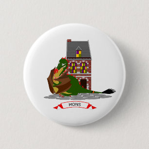 Dragon of Mons, Belgium 6 Cm Round Badge