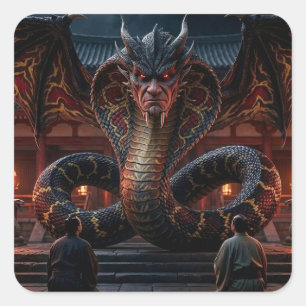 Dragon of Power Square Sticker