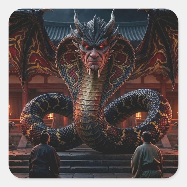 Dragon of Power Square Sticker (Front)