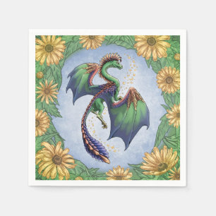 Dragon of Summer Nature Fantasy Art Napkin