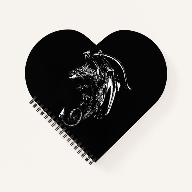 Dragon of the Night Gothic Fantasy Dark Sky Dragon Notebook (Front)