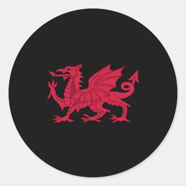 Dragon Of Wales Flag Welsh Cymru Flags Classic Round Sticker (Front)
