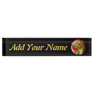 Dragon on Bloody Moon Nameplate