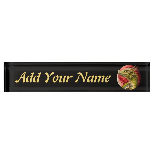 Dragon on Bloody Moon Nameplate (Front)