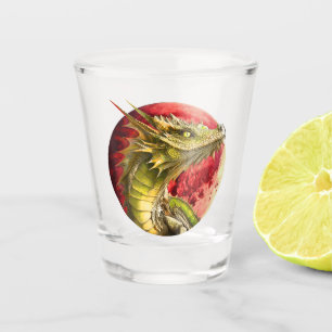 Dragon on Bloody Moon Shot Glass