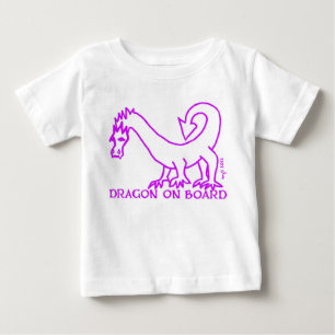DRAGON ON BOARD! baby tee MAGENTA 2
