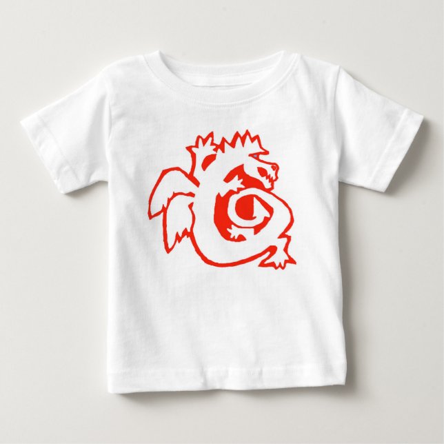 DRAGON ON BOARD! baby tee RED (Front)
